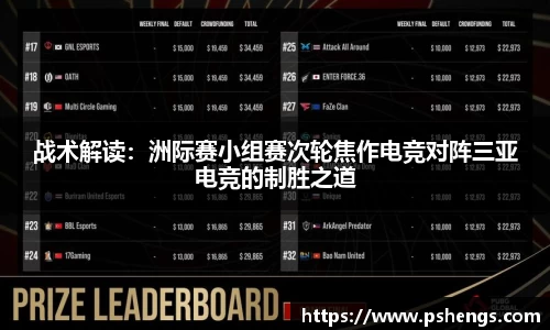 战术解读：洲际赛小组赛次轮焦作电竞对阵三亚电竞的制胜之道