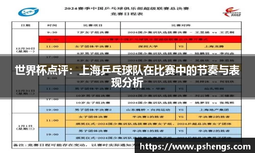 世界杯点评：上海乒乓球队在比赛中的节奏与表现分析