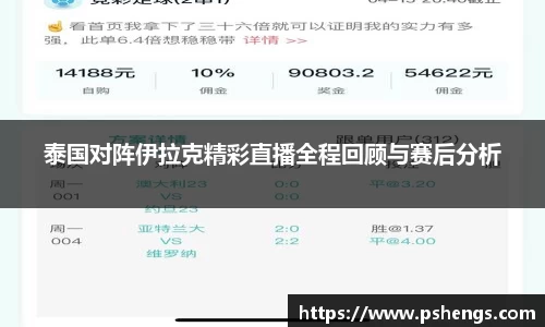 泰国对阵伊拉克精彩直播全程回顾与赛后分析